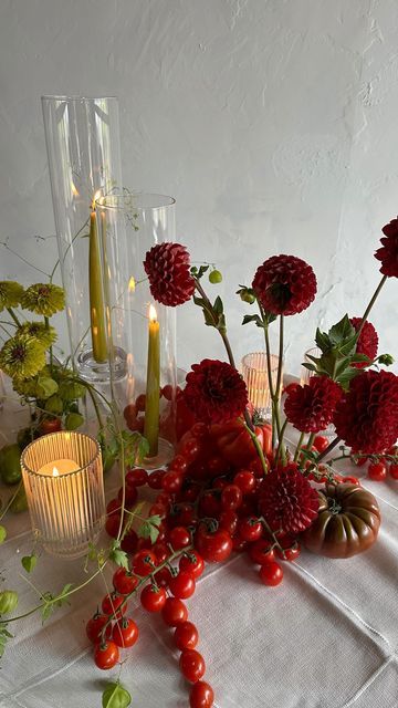 Tomato Table Decor, Tomato Wedding, Red Wedding Theme, Parts Of A Flower, Be The Reason, Fall Events, Table Runners Wedding, Wedding Tables, Thomas Jefferson