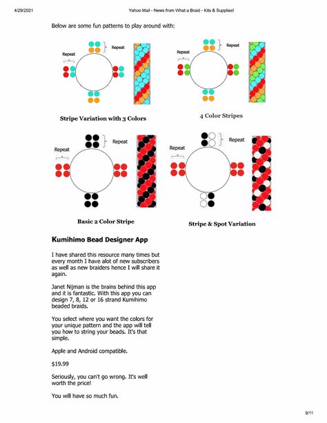 Free Kumihimo Patterns, Kumihimo 8 Strand Pattern, Beaded Kumihimo Patterns, Kumihimo Beads, Kumihimo Tutorial, Beaded Kumihimo, Kumihimo Jewelry, Kumihimo Patterns, Braid Jewelry