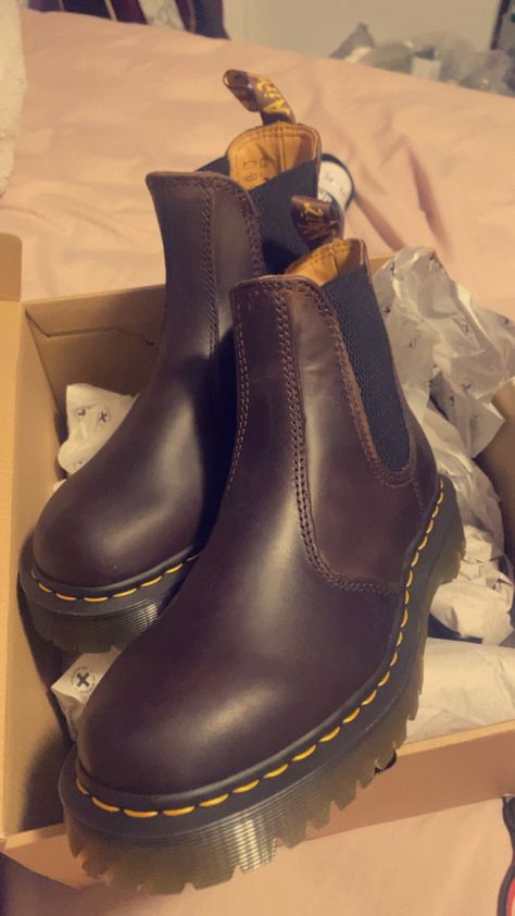 Brown Doc Martens Chelsea Boot, Doc Marten Chelsea Boots, Brown Chelsea Boots With Reinforced Plain Toe, Brown Chelsea Boots Dsw, Doc Martens Brown Boots, Doc Marten Chelsea, Dark Brown Chelsea Boots, Brown Doc Martens, 2976 Chelsea Boots