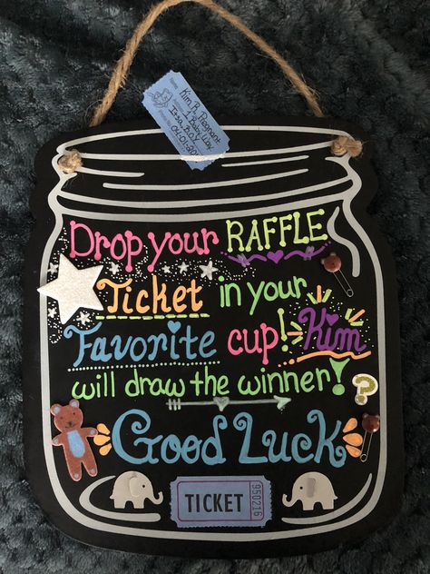 Baby Shower Cute Chalkboard Raffle Sign Raffle Sign Ideas, Raffle Table Display Ideas, 50 50 Raffle, Fundraiser Raffle, Raffle Tickets, Silent Auction, Event Gifts, Cute Poster, Chalkboard Signs