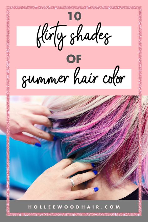 Hair color ideas Fun Summer Hair Colors, Fun Hair Color Ideas For Summer, Fun Summer Hair Color For Brunettes, Fun Summer Hair Color Ideas, Fun Hair Color Ideas For Blondes Trends, Medium Length Prom Hairstyles, Fun Summer Hair, Summer Hair Ideas, Hair Colors For Blondes