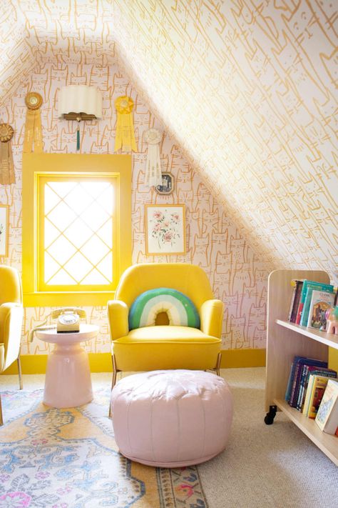 Long Curtain Rods, Lay Baby Lay, Reading Nook Kids, Blue Wall Colors, Shared Room, Wes Anderson, Blue Bedroom, Kids Reading, Blue Walls