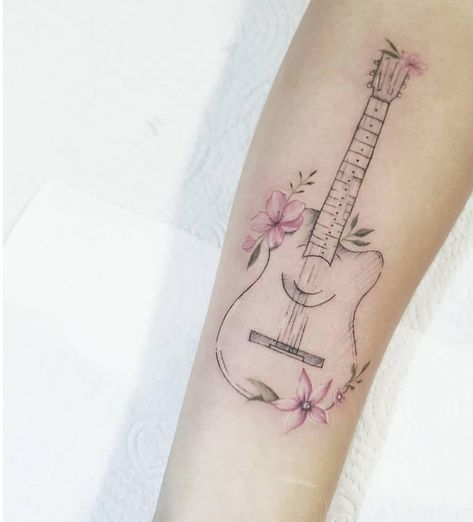 Tattoo Guitar, Music Lover Tattoo, Liz Phair, Guitar Tattoo Design, Jenny Lewis, Guitar Tattoo, Music Tattoo Designs, Tattoos For Lovers, Dad Tattoos