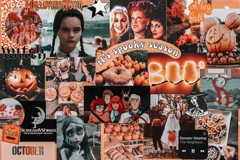 Halloween Collage Laptop Wallpaper, Fall Aesthetic Wallpaper Ipad Air, Halloween Collage Desktop Wallpaper, Fall Screensavers Wallpapers Computer, October Laptop Background, Fall Wallpaper Macbook Air, Laptop Fall Wallpaper Aesthetic, Fall Chromebook Wallpaper, Halloween Collage Wallpaper Laptop