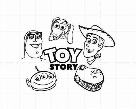 Toy Story Stencils, Toy Story Svg Free Files For Cricut, Toy Story Svg Free, Korea Cake, Disney Inspired Tattoos, Buzz Lightyear Party, Toy Story Svg, Toy Story Cookies, Disney Doodles