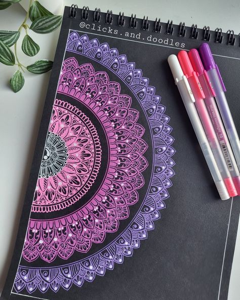 Pens used - Sakura Gelly Roll Pens #mandala #gelpenmandala #mandalaart #colourful Mandala With Colour Pens, Sakura Gelly Roll Pens Art, Mandala Art With Colour Pens, Pen Mandala, Gelly Roll Pens, Gel Pen Art, Coloring Crafts, Mandala Circle, Pen Ideas