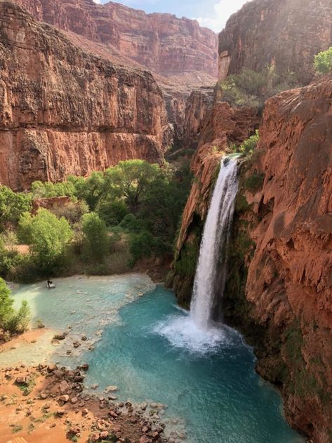 Havasupai Falls, Grand Falls, Oak Creek Canyon, Havasu Falls, Arizona Hiking, Waterfall Hikes, Arizona Travel, Sonoran Desert, Beautiful Places In The World