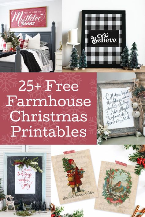 Get 25+ beautiful, free rustic themed Christmas printables! Perfect for using as wall art or to compliment your farmhouse holiday decor. Free Farmhouse Christmas Printables, Free Printable Vintage Christmas Pictures, Free Christmas Printables To Frame, Christmas Prints Free Printable, Christmas Images Printable, Farmhouse Printables Free, Christmas Prints Free, Free Printable Christmas Signs, Christmas Printables Free