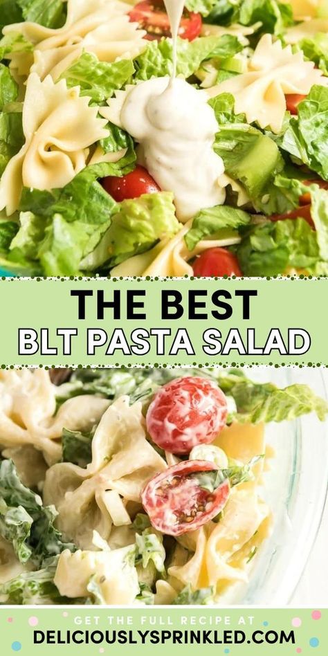 What your Labor Day party food ideas need! It's an easy summer salad. Tossed in a creamy ranch dressing, this BLT pasta salad recipe is the BEST. This simple BBQ side dish is also great for lunch or even a light dinner! Salads Green, Creamy Pasta Salad Recipe, Blt Pasta Salad, Creamy Pasta Salads, Blt Pasta, Resep Pasta, Blt Pasta Salads, Bowl Ideas, Resep Salad