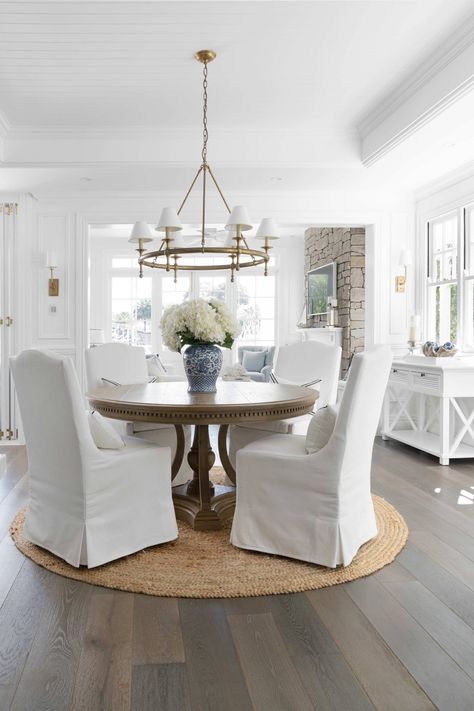 A Hamptons-inspired family oasis on the Sunshine Coast | Home Beautiful Round Table Dining Room Chairs, Hamptons Interior Design, Hamptons Interior, Provincial Home, Hamptons House, Hamptons Style, Waterfront Homes, Formal Living Rooms, Formal Living