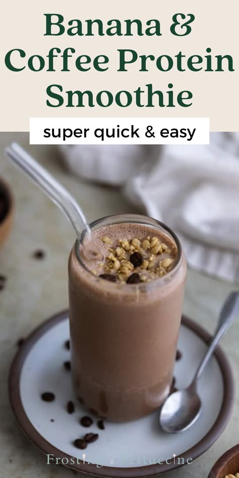 Coffee Protien Smoothies Recipes, Smoothies No Protein Powder, Easy Morning Protein Shakes, Coffee Smoothie With Yogurt, Yogurt Smoothies Healthy Breakfast, Nut Free Smoothie Recipes, Healthy Smoothies With Greek Yogurt, Greek Yogurt Smoothie Protein, Natural Protein Shakes Without Powder