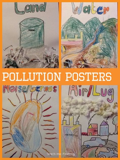 Our Week: Pollution Theme Types Of Pollution Poster, Poster On Pollution, Water Pollution Poster, Pollution Project, Pollution Poster, Pollution Activities, Air Pollution Poster, Earth Day Games, Leaf Print Art