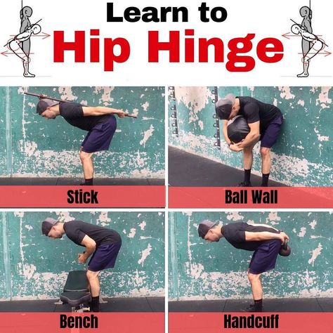 If you don't know how to do hip hinge then you might have problem with your squats and deadlifts. Learn how to do it here. Hip Hinge Exercise, Hinge Exercises, 2024 Fitness, Hip Hinge, Bod Goals, Stability Exercises, Core Work, Gym Tips, Losing Weight Motivation