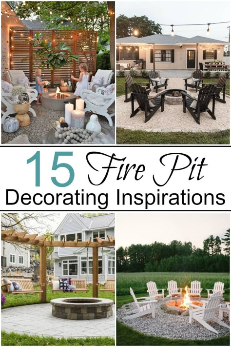 15 Gorgeous Fire Pit Decorating Ideas - Bless'er House Campfire Backyard Ideas, Planters Around Fire Pit, Best Outdoor Firepits, Backyard Burn Pit Ideas, Courtyard Fire Pit Ideas, Fire Pit Entertaining Area, Fire Pit With Chairs Around It, Fire Table Patio Seating Areas, Gazebo Over Fire Pit