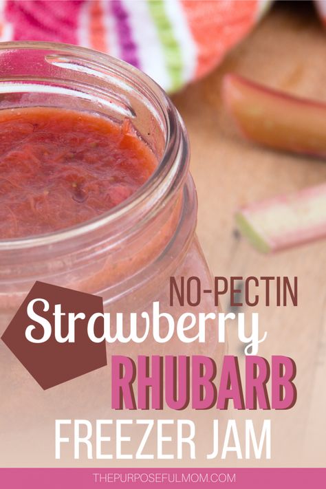 Rhubarb Jam Recipes Easy, Strawberry Rhubarb Freezer Jam, Rhubarb Crumble Pie, Rhubarb Freezer Jam, Rhubarb Butter, Jam Thumbprints, Rhubarb Jelly, Rhubarb Jam Recipes, Low Sugar Jam