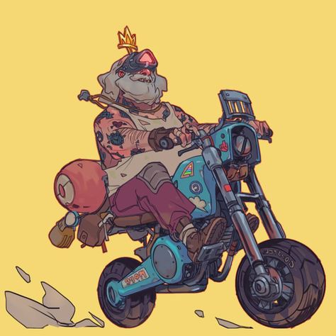 Motorbike Illustration, Arte Nerd, Automotive Illustration, Motorcycle Illustration, Cyberpunk Character, Sketch Illustration, Bike Art, Cyberpunk Art, Arte Animal