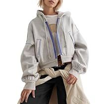 Hoodies For Teens, Cargo Coat, Crop Outerwear, Cropped Zip Up Hoodie, Drawstring Jacket, Cropped Zip Up, Women's Sweatshirts, Sports Hoodies, Sweatshirt Women