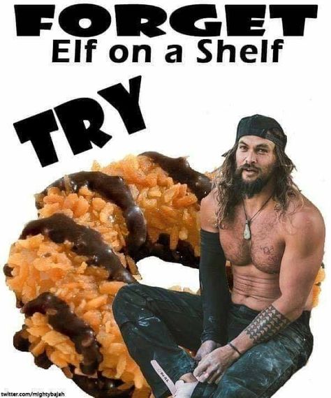 Jason Momoa Facebook 😍 Girl Scout Cookies Funny, Girl Scout Cookie Meme, Girl Scout Mom, Girl Scout Cookie Sales, Girl Scout Cookies Booth, Brownie Scouts, Jason Momoa Aquaman, Scout Mom, Girl Scout Activities