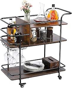 Hanging Wine Glasses, Wine Bar Cart, Functional Kitchen Storage, Mobile Bar Cart, Beverage Cart, Microwave Cart, Bar Serving Cart, Office Pantry, Coffee Ingredients