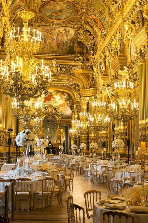 Michael Cinco Gowns, Winter Wedding Destinations, Paris Opera House, Michael Cinco, French Wedding Style, Luxury Wedding Decor, Celebrity Wedding, Wedding Venue Decorations, Paris Wedding