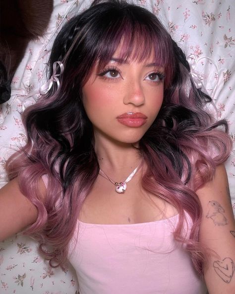 Miranda rae via instagram Bang Dyed Hair, Miranda Rae, Pink Hair Dye, Peekaboo Hair, Hair Color Streaks, Dye Hair, School Hair, Dyed Hair Inspiration, Nice Hair