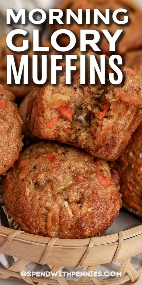 Bran Muffins Healthy, Morning Glory Muffins Recipe, Glory Muffins, Pumpkin Muffins Easy, Morning Glory Muffins, Healthy Muffin Recipes, Breakfast Sweets, Homemade Muffins, Muffin Recipes Blueberry