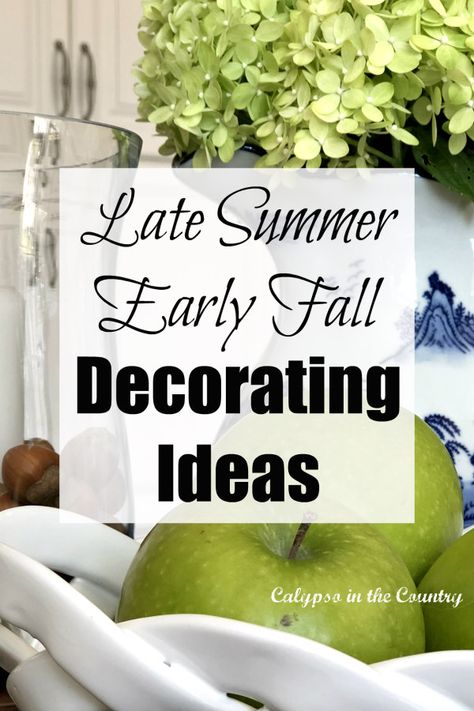 Late Summer - Early Fall Decorating Ideas for the Home Early Fall Decorating, Late Summer Early Fall, Embrace The Change, Summer Mantel, Fall Mantle Decor, Fall Vignettes, Change Of Seasons, Fall Decorating Ideas, Fall Table Centerpieces