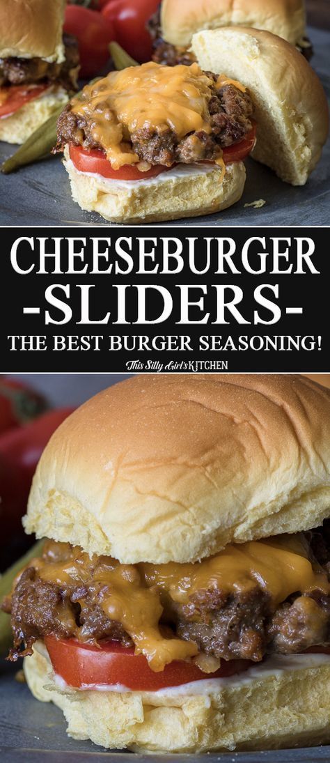 Burger Seasoning Recipe, Sliders Recipes Hamburger, Best Burger Seasoning, Mini Burgers Sliders, Burger Sliders Recipes, Hamburger Sliders, Cheeseburger Sliders, Cheeseburger Recipe, Burger Seasoning