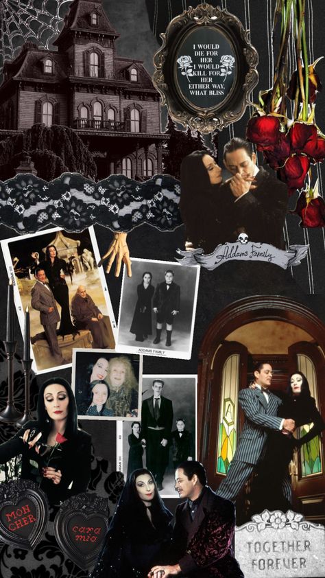 #fyp #wallpaper #movies #addamsfamily #halloween #vibes #fypshuffle #aesthetic 70s Show Wallpaper, British Halloween, Addams Family Wedding, Halloween Collage Wallpaper, Wallpaper Movies, Morticia And Gomez, Halloween Collage, 70s Show, The Addams Family