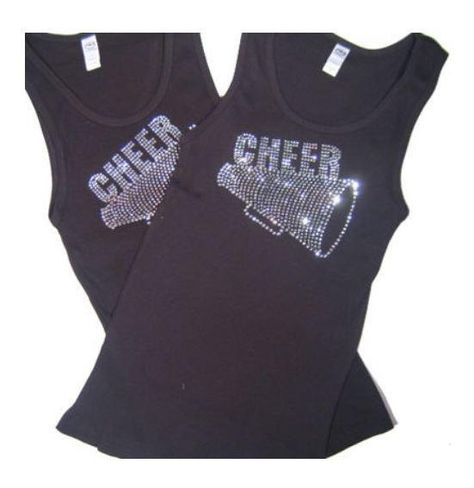 Cheer Super Bling ladies skinny fit bling  by BlingIsTheNewBlack, $29.00 Cheer Routines, Black Tank Top, Black Tank, Summer Aesthetic, Black Tank Tops, Cheerleading, Next Level, Aesthetic Clothes, Womens Tops