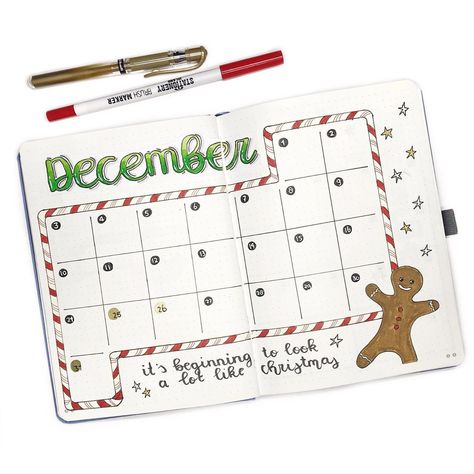 Christmas Bullet Journal Ideas, Christmas Bullet Journal, Bullet Journal Calendrier, Bullet Journal Christmas, December Bullet Journal, 30 December, Bullet Journal Monthly Spread, Bullet Journal Ideas Templates, Bullet Journal Quotes