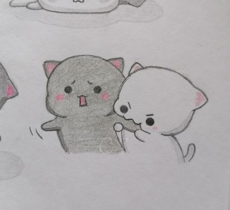 Kitties pier Cute Easy Doodles, Easy Love Drawings, Easy Doodles Drawings, Easy Drawings Sketches, Cute Doodles Drawings, Cute Doodle Art, Mini Drawings, Dessin Adorable, Cute Easy Drawings