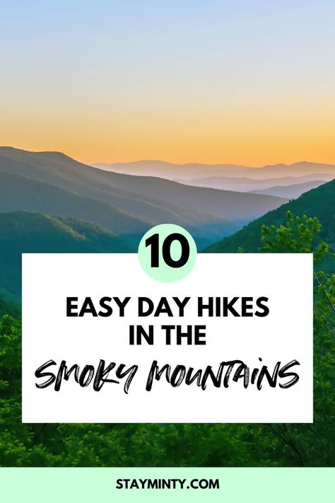 Are you looking for the best easy hikes in the Great Smoky Mountains? We've put together a list of 10 easy day hikes in Great Smoky Mountains National Park that are perfect for glampers. Great Smoky Mountains National Park Hikes, Great Smoky Mountains National Park One Day, Hiking Smoky Mountains, Smoky Mountain Hikes, East Coast Vacation, Smokey Mountains National Park, Tennessee Road Trip, Smokey Mountains Vacation, Smoky Mountains Tennessee