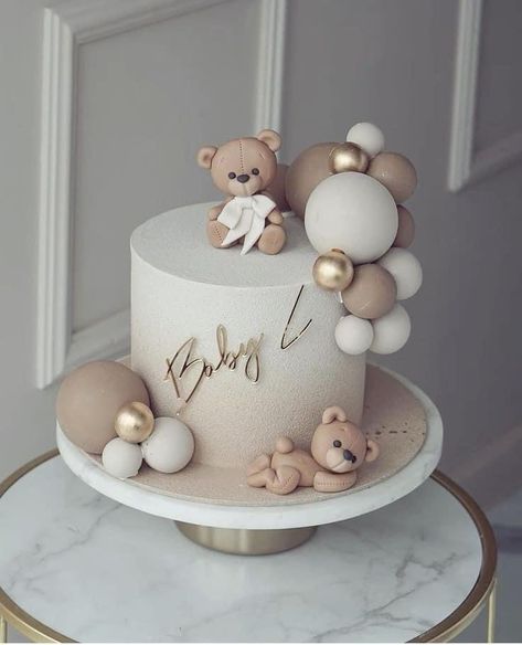 Bear Themed Cake, Bear Theme Cake, Baby Shower Bear Theme, Newborn Baby Tips, Gender Reveal Cake, Bear Theme, Theme Cake, Cake Designs Birthday, Baby Hacks