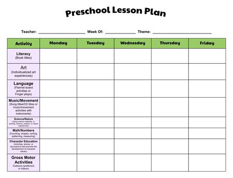 Daycare Handbook Template Free, Blank Lesson Plans Free Printable, Weekly Lesson Plan Template Free, Preschool Weekly Lesson Plans Free Printable, Toddler Lesson Plans Template, Blank Lesson Plan Template, Preschool Weekly Lesson Plans, Pre K Lesson Plans, Preschool Lesson Plan Template