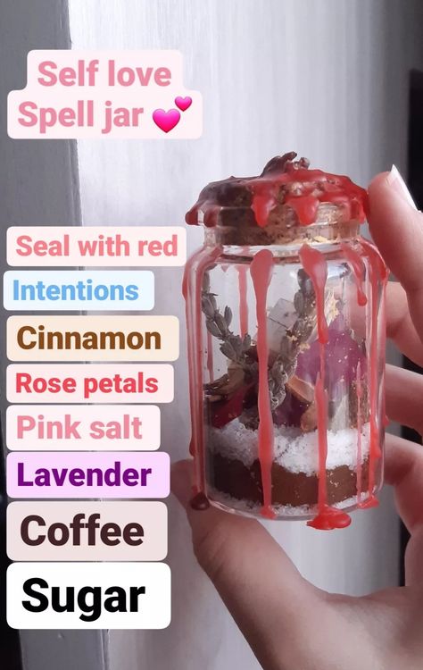 Potion Bottle Recipe, Witch Potion Recipe, Witch Traditions, Wicca Oils, Self Love Potion, Self Love Spell Jar, Honey Jar Spell, Love Spell Jar, Self Love Spell