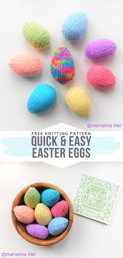 Knit Easter Eggs, Easter Egg Knitting Patterns Free, Knitted Easter Eggs Free Pattern, Free Easter Knitting Patterns, Easter Knitting Patterns Free, Knitted Eggs, Easy Easter Eggs, Easter Knits, Knitted Easter Crafts