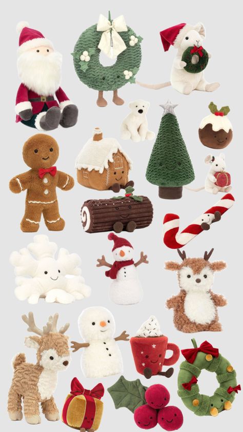 Jellycat Stuffed Animals, Cute Christmas Outfits, Cute Squishies, Beauty Vibes, Christmas Inspo, Cute Christmas Gifts, Stacking Toys, Toy Blocks, Cute Stuffed Animals