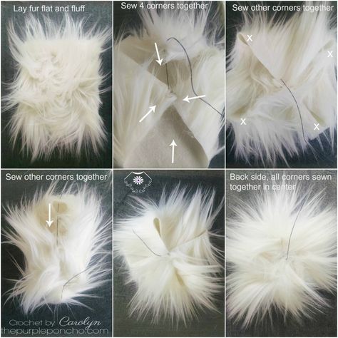 A tutorial on you how to make your own fur pom poms! Fur pom poms on garments are really on trend right now. I’ve seen them on almost everything from ponchos, handbags, scarves, and of c… Fur Accessories Diy, Pom Pom Tutorial, Handmade Beanies, Boyfriend Crafts, Pom Pom Crafts, Hand Crochet Baby Blanket, Diy Gnomes, Faux Fur Pom Pom, Diy Couture