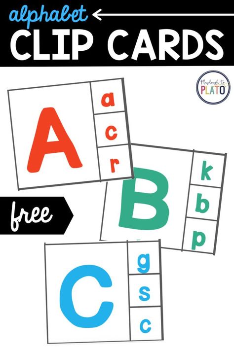 Kindergarten Prep Activities, Letter Matching Preschool, Alphabet Clip Cards, Numeracy Activities, Playdough To Plato, Beginning Of Kindergarten, Alphabet Centers, Literacy Centers Kindergarten, Kindergarten Language Arts