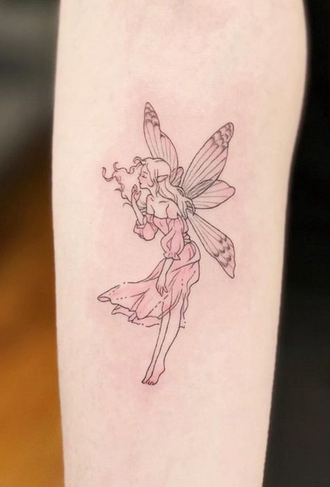 Fairy And Moon Tattoo, Cute Fairy Tattoo, Fairytale Tattoo Ideas, Fairytale Tattoo, Small Fairy Tattoos, Personal Tattoos, First Tattoo Ideas, Moon Tattoos, Fairy Tattoo Designs