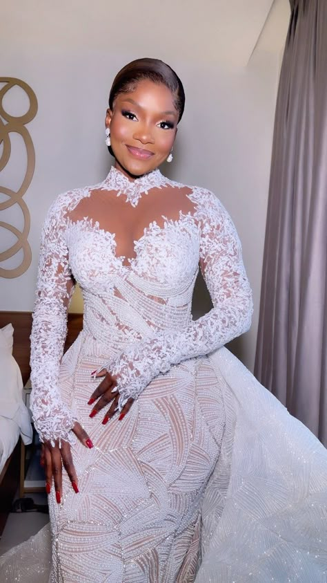 EmagineBybukola (@emaginebybukola) | Instagram Long Sleeve Wedding Gown, Summer Wedding Guest Outfit, Wedding Guest Outfit Ideas, Extravagant Wedding Dresses, African Bridal Dress, Glam Wedding Dress, Custom Wedding Dresses, Long Sleeve Wedding Gowns, Civil Wedding Dresses