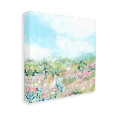 Our stretched canvas, floating framed, framed giclée, and wall plaques are created with only the highest standards. We print with high-quality inks. The art comes ready to hang with no installation required. Overall Size: 30" H x 30" W | Winston Porter " Pink Speckled Meadow " by June Erica Vess on Canvas in Blue | 30 H x 30 W x 1.5 D in | Wayfair | Home Decor Wall Art Plaques, Floral Artwork, Large Canvas Prints, Blue Canvas, Wall Art For Sale, Canvas Home, Big Canvas Art, Great Big Canvas, Wall Art Designs