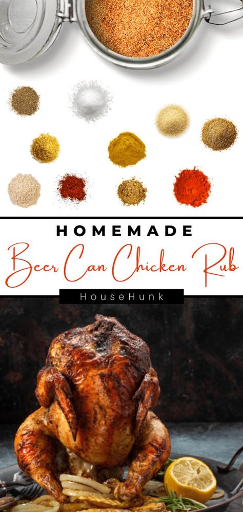 Beer Can Chicken Rub Recipes, Beer Can Chicken Rub, Roast Chicken Seasoning Dry Rubs, Beer Can Chicken Seasoning Dry Rubs, Chicken Rubs For Grilling, Beer Can Chicken In The Oven, Beer Can Chicken Seasoning, Bbq Chicken Rub, Roast Chicken Seasoning