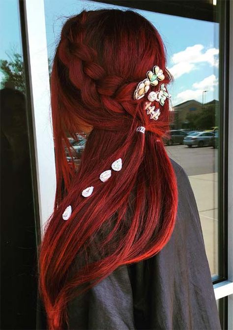 Braided Hairstyles Red, Mermaid Braids, Nails Mermaid, 70 Hairstyles, Bridal Hairstyles With Braids, Mermaid Hair Color, Mermaid Braid, Red Mermaid, Braided Hairstyles For Wedding