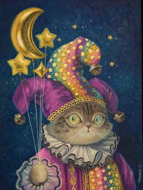 Phoenix Chan, Cat Illustration Cute, I Made A Mistake, Piskel Art, Cute Clown, Illustration Cute, Image Chat, Made A Mistake, Fairytale Art