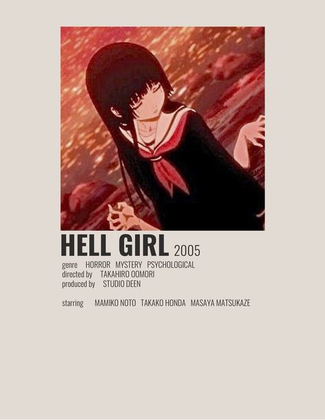 Sunset Anime Pfp, Anime Recs, Japanese Animated Movies, Hell Girl, Anime Suggestions, Anime List, Film Posters Minimalist, Good Anime Series, Poster Anime