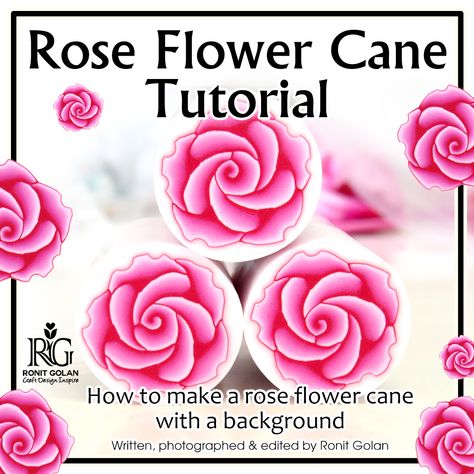 It is finally here guys, a Rose Flower Cane Tutorial by Ronit Golan that you've been asking me to write, and I'm very thankful you've encouraged me to make it. Polymer Clay Rose, Clay Rose, Polymer Clay Canes, Polymer Clay Tutorial, Clay Tutorials, Polymer Clay Art, Delicate Details, Craft Work, A Rose