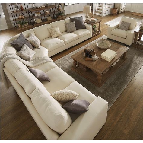 Living Room Furniture Styles, Living Room Furniture Layout, Design Salon, White Cotton Fabric, U Shaped Sectional, Creative Furniture, L Shaped Sofa, Furniture Layout, Family Room Design