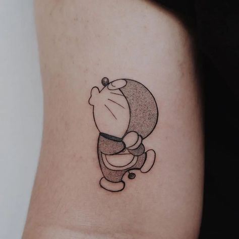 Doremon Tattoo Designs, Doraemon Tattoo Design, Doraemon Tattoo, Pikachu Tattoo, Rainbow Tattoos, Written Notes, Doremon Cartoon, Anime Tattoo, Cute Small Tattoos